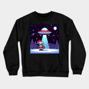 Alien Santa Sprite Art UFO Crewneck Sweatshirt